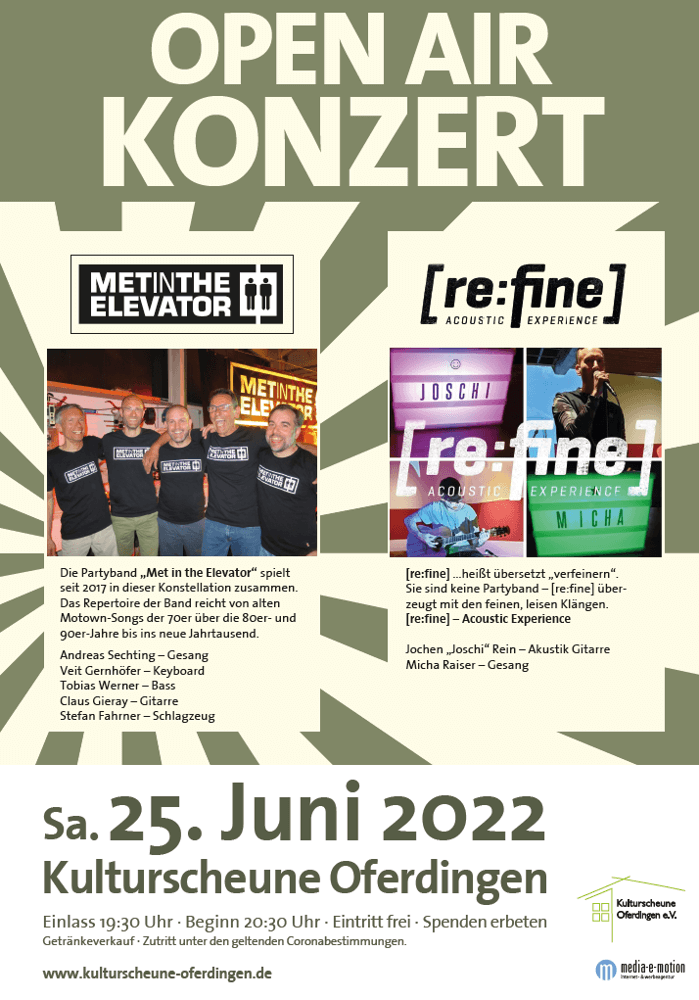 Open Air Konzert am 25.06.2022 in Reutlingen-Oferdingen (Veranstalter: Kulturscheune Oferdingen e.V.)