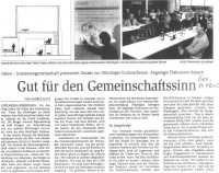 Gut für den Gemeinschaftssinn: Reutlinger General-Anzeiger vom 14. März 2009